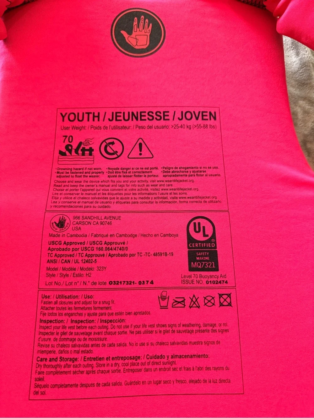 Body Glove Kids Blue Pink Life Jacket Vest
